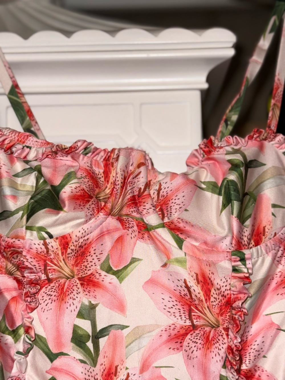 PEIXOTO Anthropologie floral one piece swimsuit Medium M ruby - Picture 5 of 7